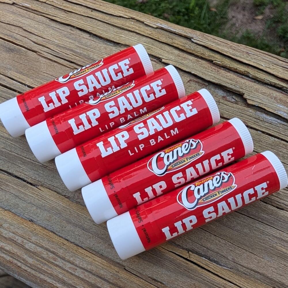 Brand New Raising Cane's LIP SAUCE spf 15 lip balm - bundle of 5 (five)
